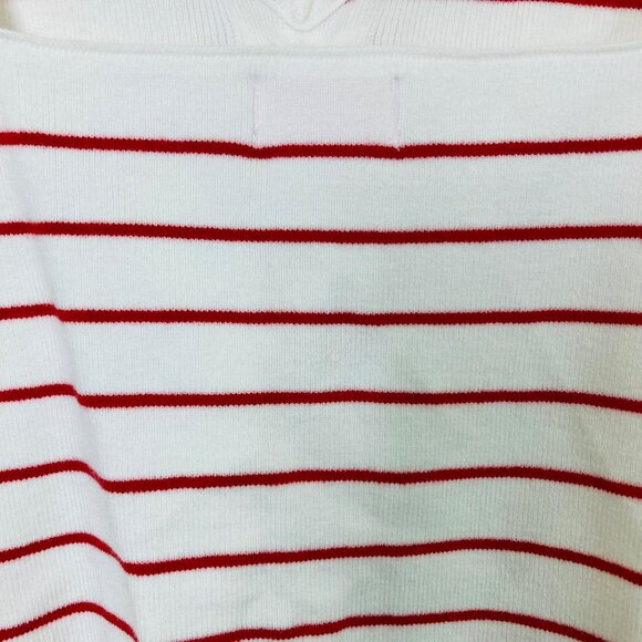 Pink Lily Knit Tank Top Women's Medium White Red Stripe Summer Tie Front - Picture 6 of 8